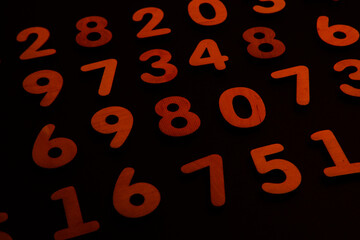 Background of numbers. from zero to nine. Numbers texture. Finance data concept. Matematic....