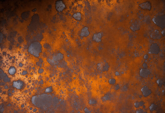 Une mati&egrave;re texture de plaque de m&eacute;tal rouill&eacute; - Generative AI.