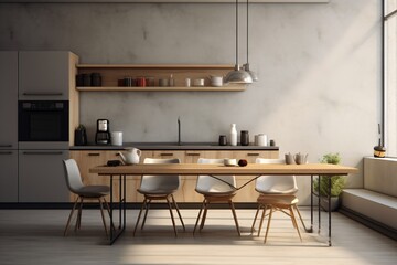 Modern and minimalistic kitchen shelf