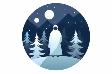 ghosts in a winter landscape, a gloomy picture, a scary story