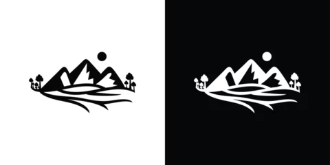 Papier Peint photo Noir vector mountain peak logo template
