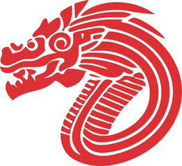 dragon chinese ornament logo, pictogram