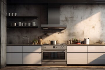 A modern and modular kitchen with chimney