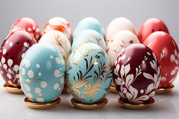 Fototapeta premium Photorealistic Easter colorful eggs