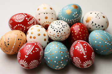 Fototapeta na wymiar Photorealistic Easter colorful eggs