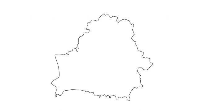 Animated Belarusian country map sketch icon