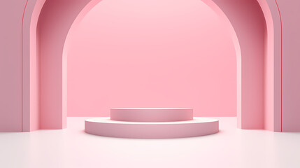 3D rendering minimalist background product booth, podium, stage, product commercial photography background, cosmetics booth