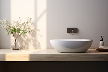 Fototapeta premium A fancy ceramic marble sink for the kitchen and bathroom