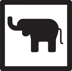 elephant on transparent background, pictogram
