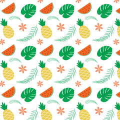 Summer set seamless pattern, vector.