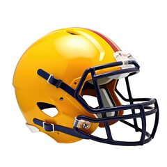 Fototapeta premium American College football yellow helmet isolated on cutout PNG transparent background