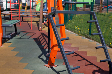 children's colorful play area, carousels