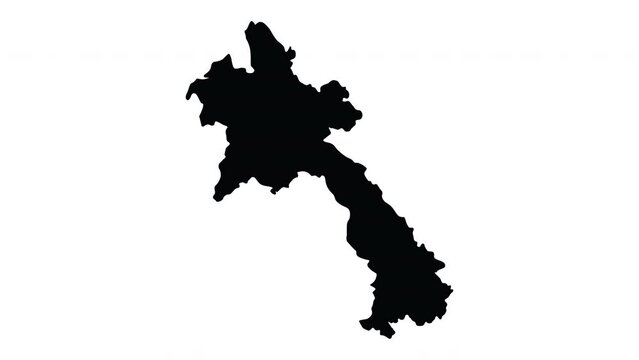 Animation forms a map icon for the country of Laos