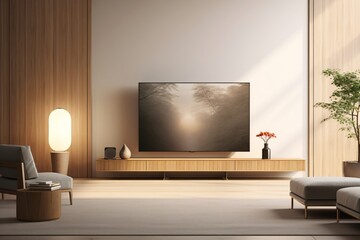 A modern living room with tv cabinet and furniture