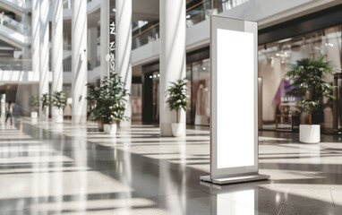 Fototapeta premium Mockup Roll-Up Poster Stand Elevated Luxury Mall.