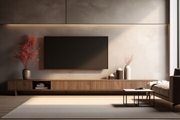 A modern living room with tv cabinet and furniture
