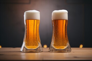 Two fancy beer glasses