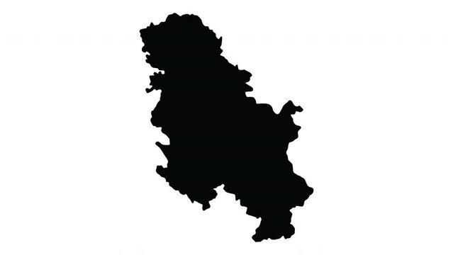 Animation forms a map icon for the country of Serbia
