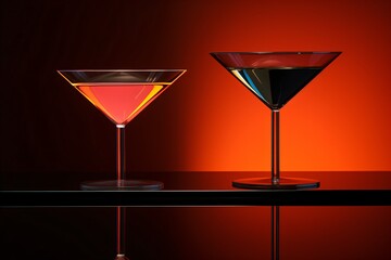 Two fancy cocktail glasses