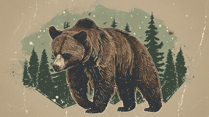 Rustic Brown and Forest Green: Wily Bear Rival