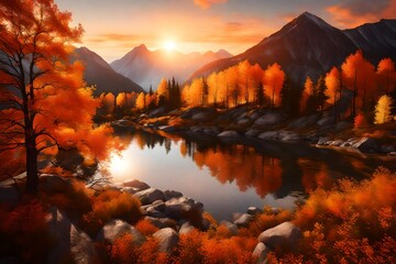 In the hushed moments of an Autumn sunrise, visualize a mountainscape that transcends the ordinary. The perfect lighting.