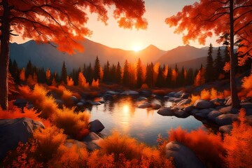 In the hushed moments of an Autumn sunrise, visualize a mountainscape that transcends the ordinary. The perfect lighting.