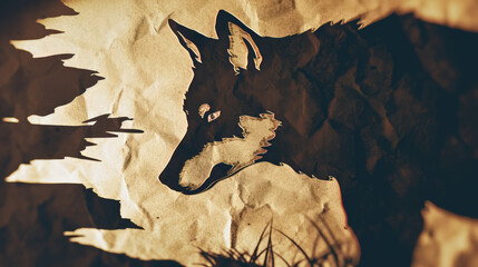 Smooth Paper Cutout: Shady Wolf Adversary