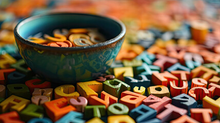 Alphabet Soup: Linguistic Patterns - obrazy, fototapety, plakaty