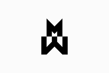 Initial MW simple logo vector 