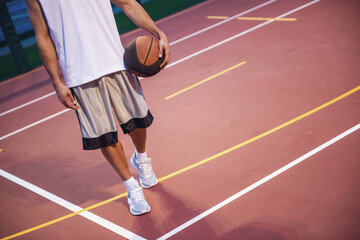 Handsome basketball player