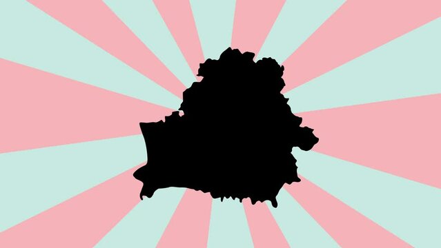 Animated Belarus map icon with rotating background
