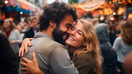 Fototapeta premium couple hugging, couple in love