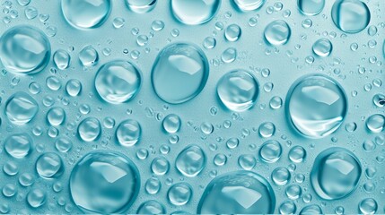 Seamless Texture of Water Droplets Condensation on Light Blue Background