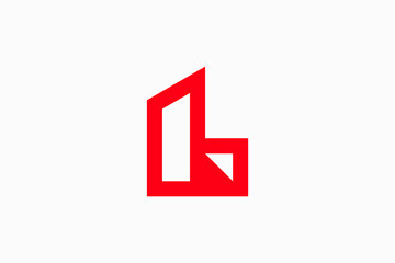 letter L and building Vector Logo Premium