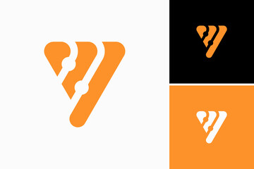 the letter y and the circuit board Vector Logo Premium - obrazy, fototapety, plakaty