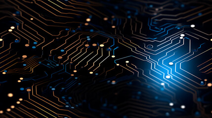 Obraz premium circuits, processor technology concept