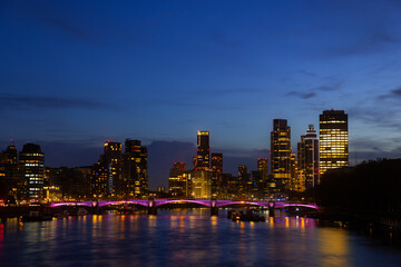 London city skyline at night