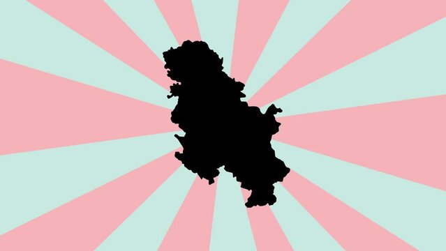 Animated Serbian map icon with rotating background