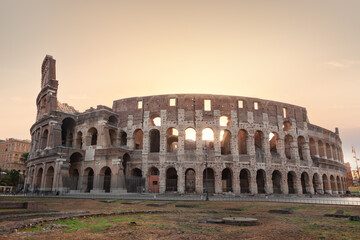 A view of the Roman Colosseum - 701454820