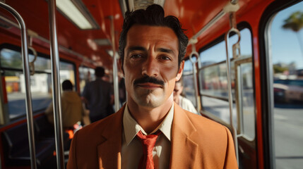 A Portrait of a Latino Traveler on the San Diego Trolley