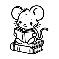Mouse Vector Svg, Cute Animal holding Books SVG Bundle, Animal book Svg, Animal book Png, Animal Book Cut File, Animal silhouette, Cute Animal Clipart, Cute Animal Cricut, Animal book Printable, 