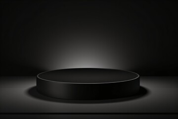Black color podium, dias, or stage for product photoshoot, display, or exhibition