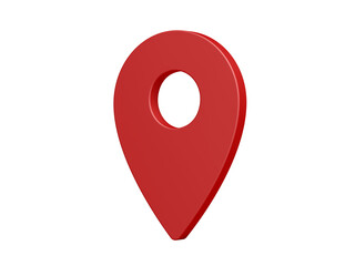 Red map pointer. Isolated. Location pin. Map marker. 3d illustration.