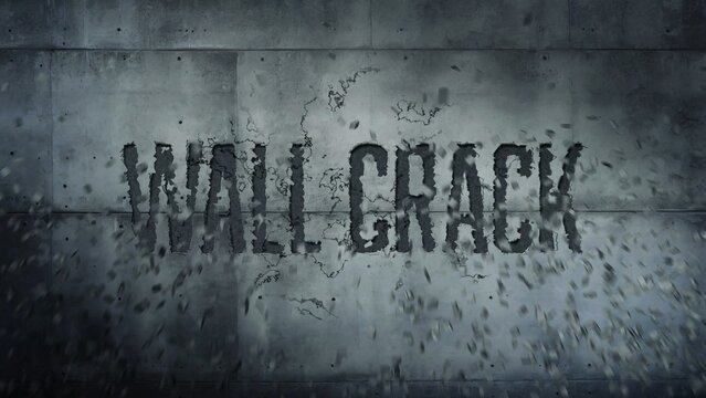 Breaking Concrete Wall Cracking Text Title Intro