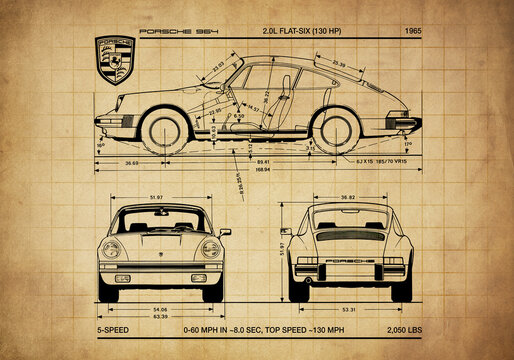 Porsche 911 blueprint