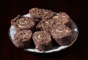Red bean paste or lobio stuffed with butter. Close-up