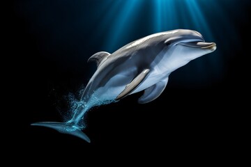 A dolphin swimming in the ocean