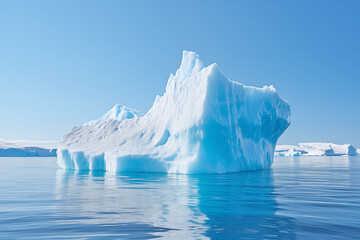 Majestic Iceberg Floating in Calm Ocean