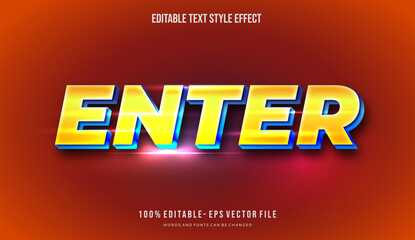 Editable text effect gradient shiny color Text style. Editable fonts vector files