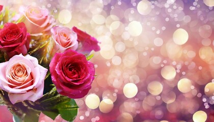Fototapeta na wymiar rose bouquet with gift tag